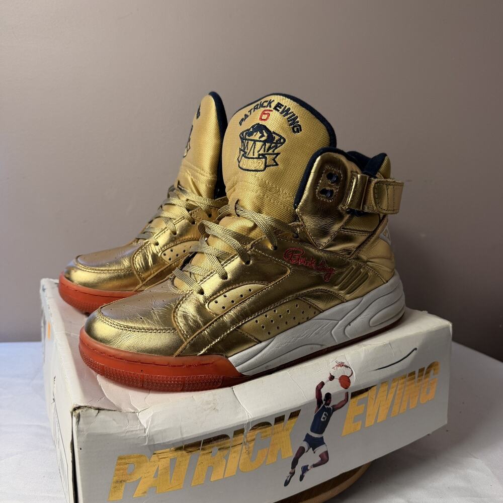 Patrick Ewing Eclipse Gold Medal Basketball Shoes 1EW90151-732 Men’s 10 og box